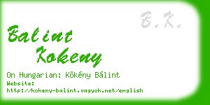 balint kokeny business card
